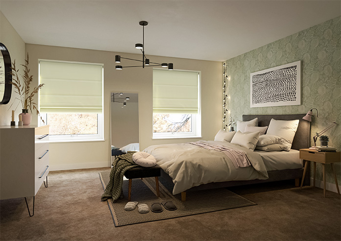 Kyoto Faux Silk, Cream - Motorised Roman Blind - Image 6